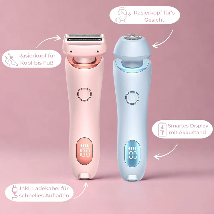 Solution d'épilation intime électrique, pour femmes, respecte la peau sensible, usage douche sécurisé.