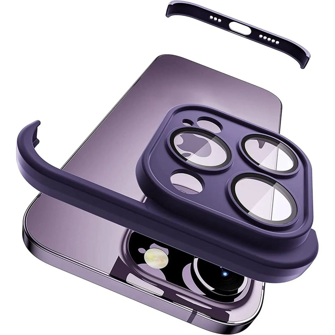 Étui iPhone violet, résistant et anti-choc.