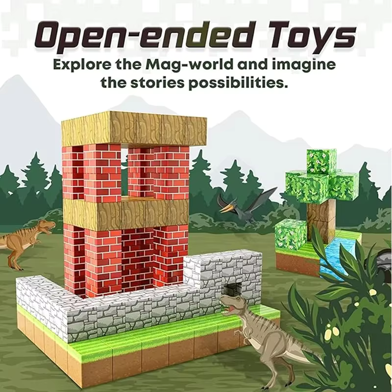 Ensemble de jeu magnétique créatif pour enfants, idéal pour construire des formes et stimuler l'inventivité.