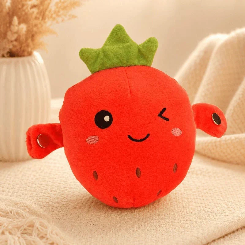 Jouet en peluche banane musicale interactive pour bébé. Doux, tactile, éveil sensoriel enfant.