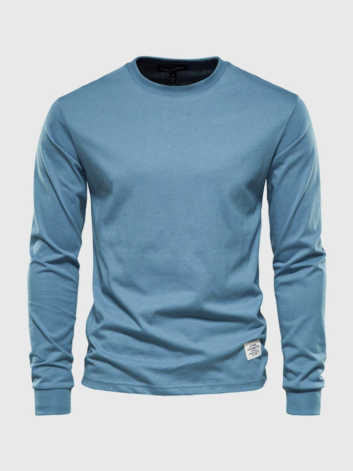 T-shirt homme confortable à manches longues, col rond, vêtement essentiel pour un style décontracté.
