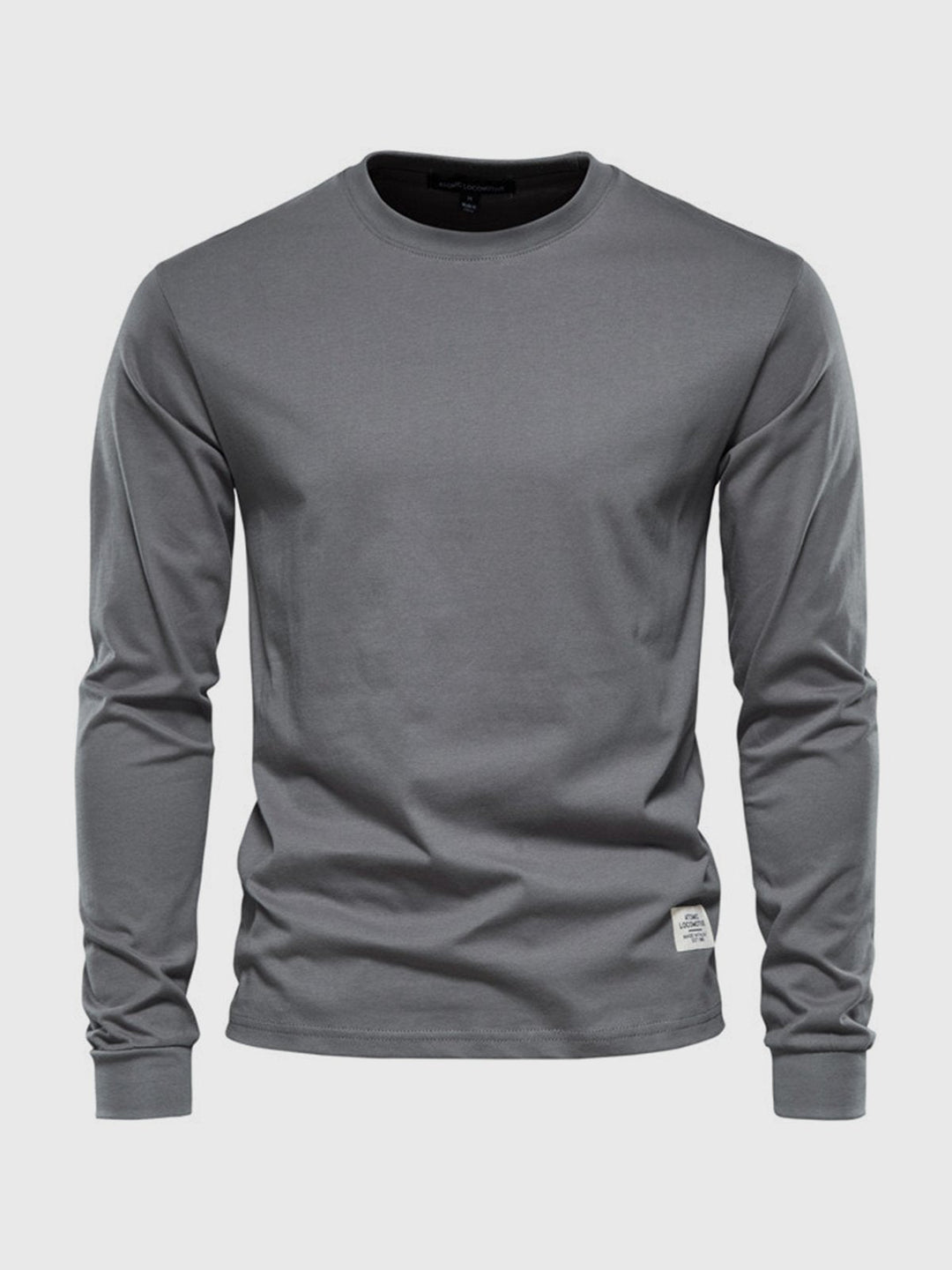 T-shirt casual homme, manches longues, col rond, polyvalent et confortable, parfait pour la garde-robe.