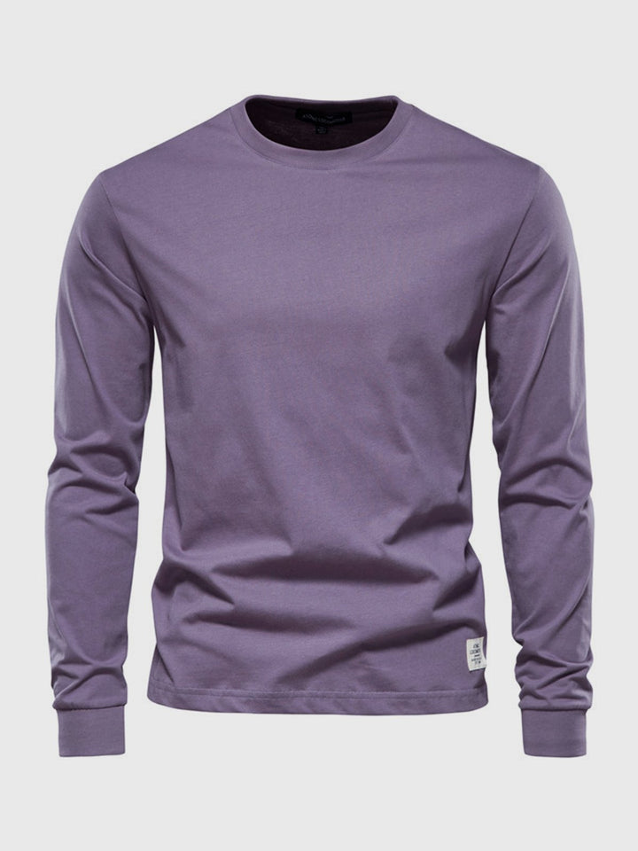T-shirt homme polyvalent, manches longues et col rond, idéal pour un confort quotidien et un style casual.