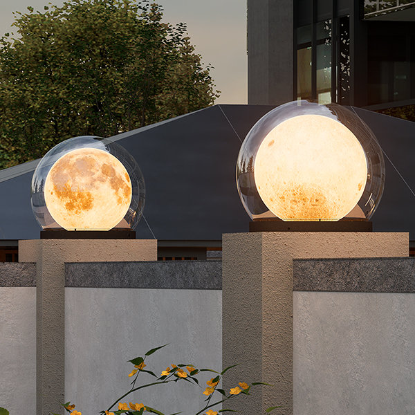 Lumière d'extérieur Lune illuminant un jardin la nuit, créant une atmosphère magique et sereine.