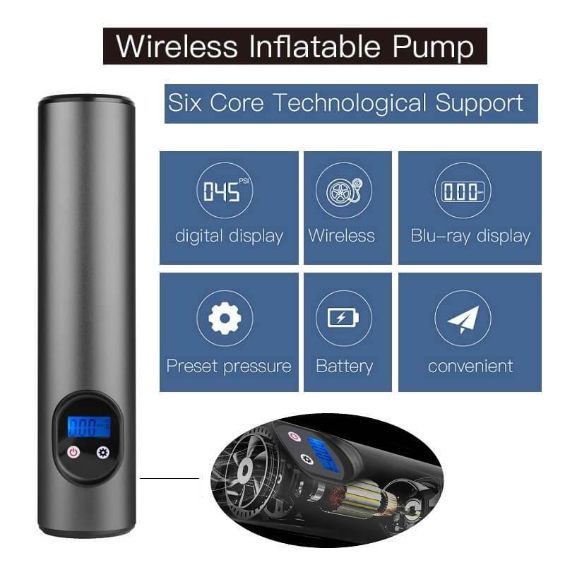 Compresseur portable pour gonflage pneus de véhicule, pompe électrique compacte pour urgence crevaison, voyage, vélo.