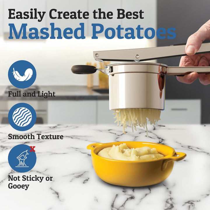 Pour une purée de légumes et fruits lisse, utilisez ce presse-purée en acier inoxydable robuste.