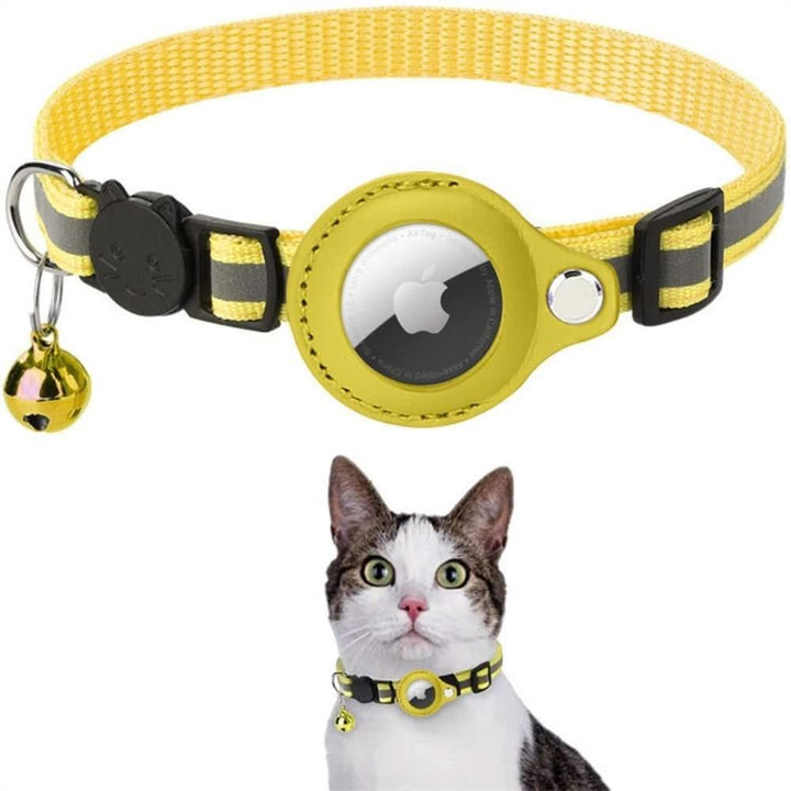 Collier chat ajustable, réfléchissant, avec support GPS pour sécurité et suivi complets.