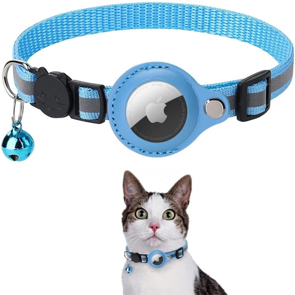 Collier chat sécurisé et élégant, ajustable, avec support pour traceur GPS.