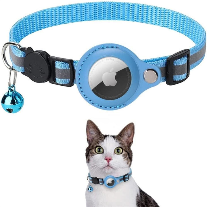 Collier chat sécurisé et élégant, ajustable, avec support pour traceur GPS.