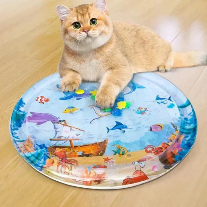 Tapis de jeu interactif pour chat, stimulant mentalement et offrant divertissement. Idéal pour chats actifs.