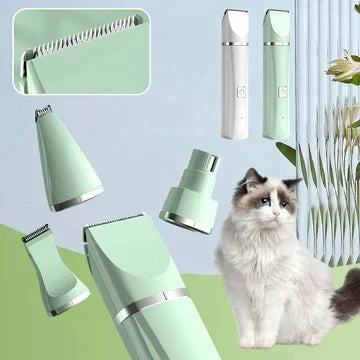Tondeuse 4-en-1 silencieuse pour animaux domestiques, idéale toilettage chien et chat.