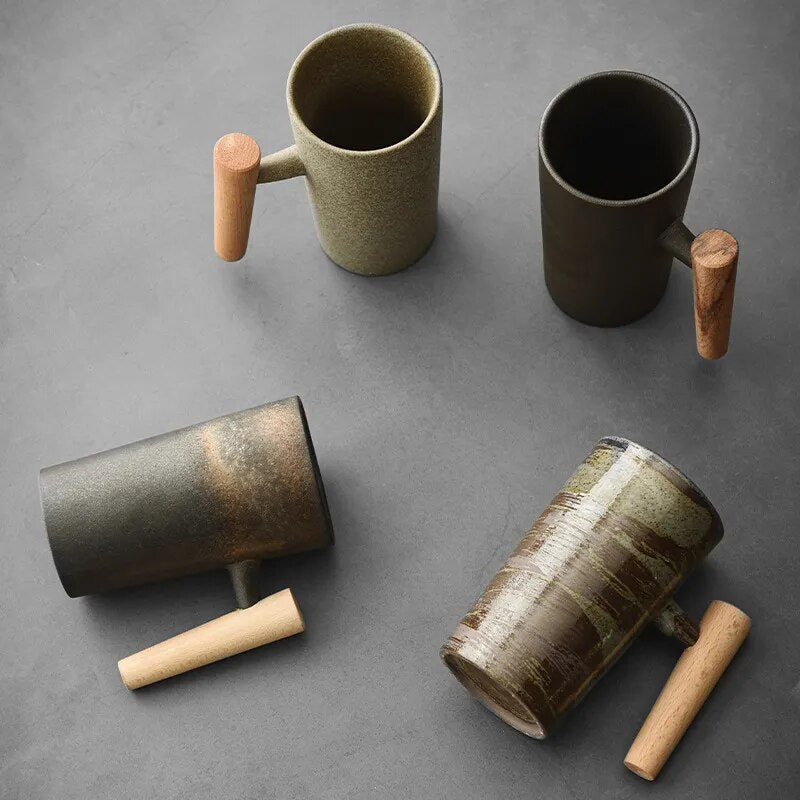 Élégante tasse latte nordique en céramique, design apaisant, parfaite pour décoration de cuisine ou cadeau.