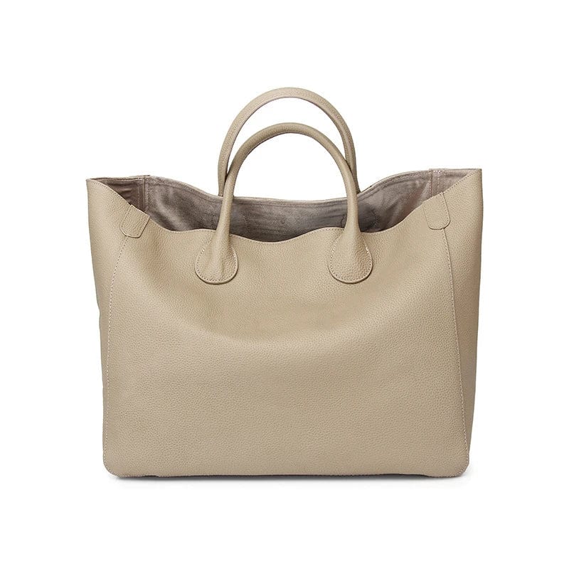 Sac épaule grand format en cuir véritable, un fourre-tout chic et pratique pour le travail et la vie quotidienne.