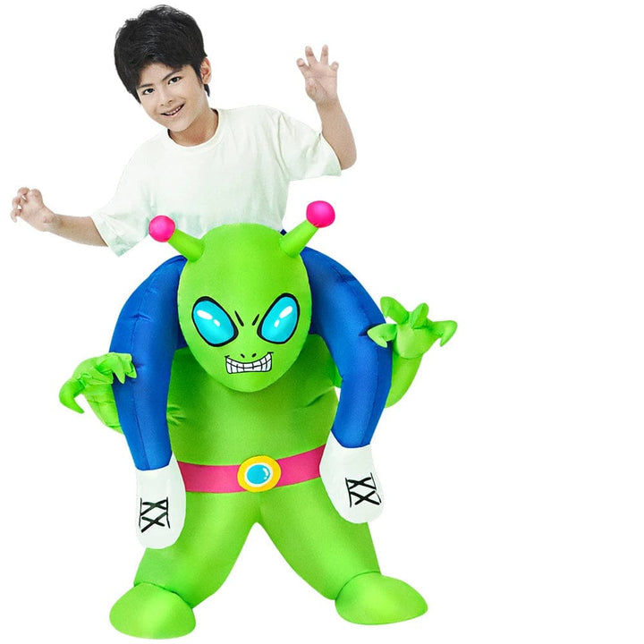 Unique déguisement gonflable Alien et astronaute, créant une illusion hilarante pour enfants et adultes.