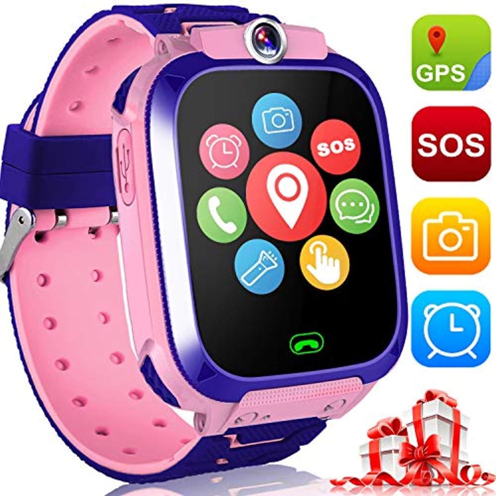 Montre intelligente enfant dotée d'un bouton SOS d'urgence et fonctions d'appel pour une sécurité optimale.