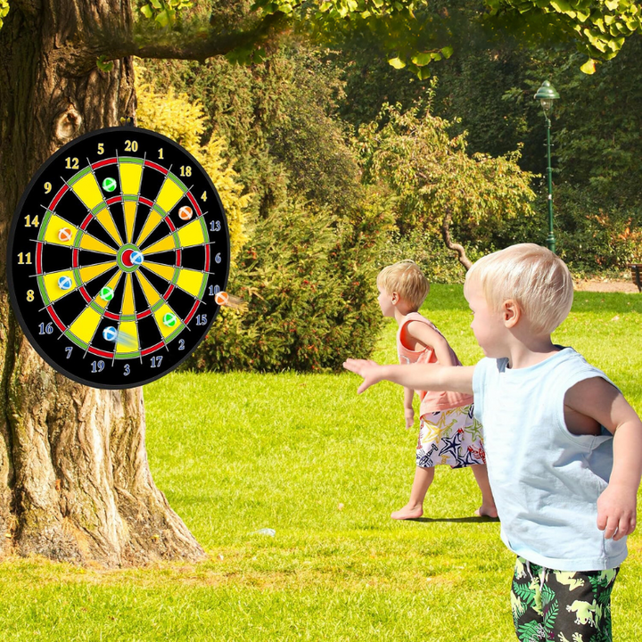 Jouet éducatif fléchettes pour enfants, développe coordination et motricité fine avec balles adhésives sûres.