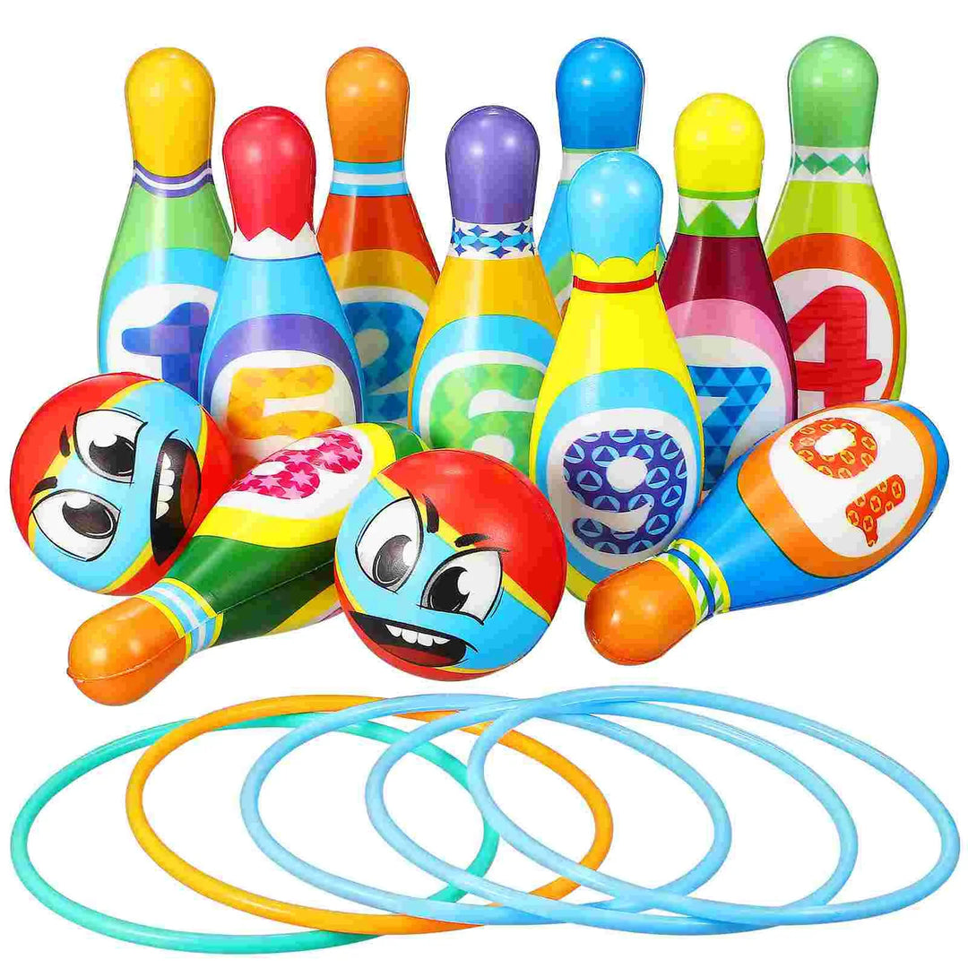 Set de bowling éducatif coloré pour enfants, jeu d'intérieur/extérieur, favorise le développement et l'éveil.