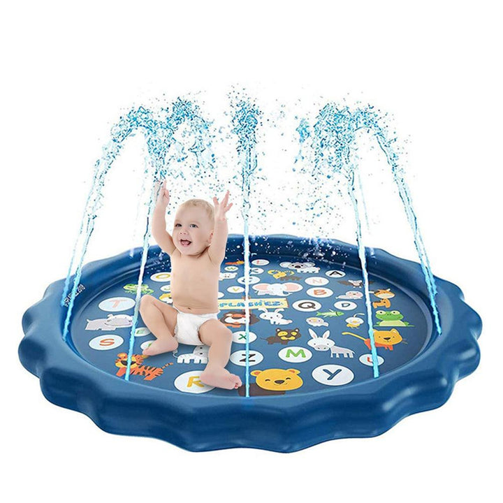 Tapis d'eau ludique pour enfants, offrant des jets rafraîchissants pour les jeux d'été en extérieur. Pataugeoire amusante.