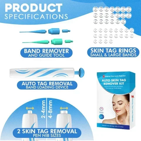 Kit d'élimination acrochordons, applicateur et élastiques pour un soin peau efficace et bien-être.