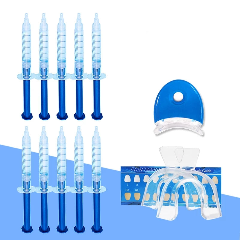 Kit de blanchiment dentaire professionnel unisexe avec lumière bleue pour un sourire éclatant à domicile.