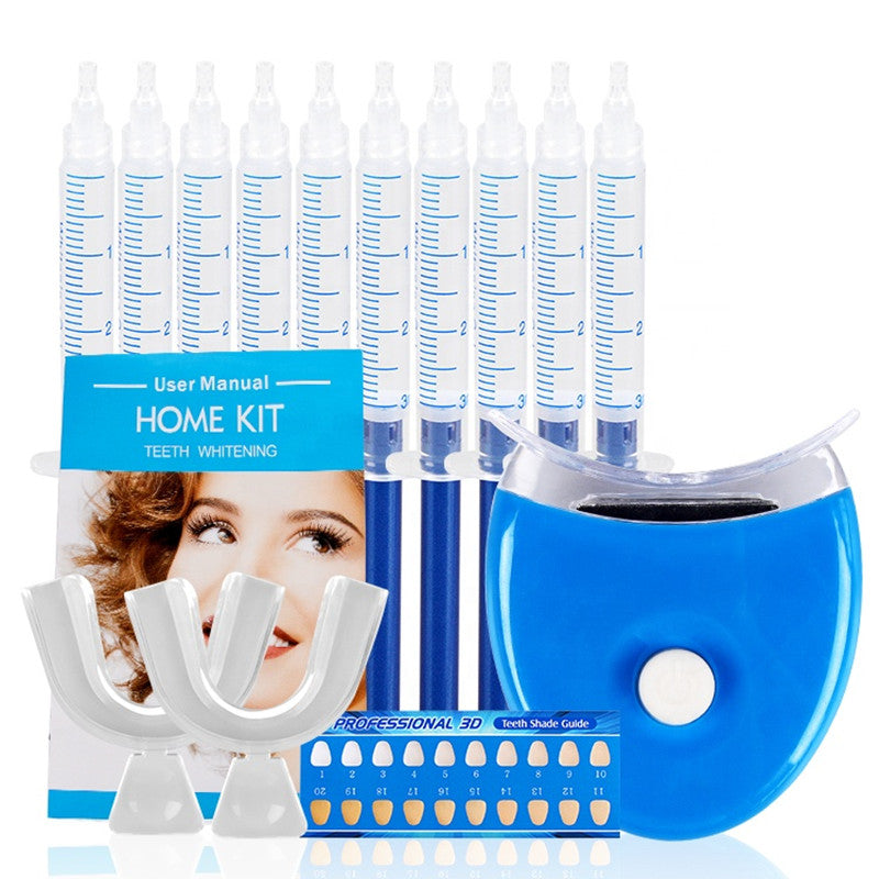Blanchiment des dents rapide à domicile avec kit lumière bleue. Améliorez votre hygiène et beauté dentaire.