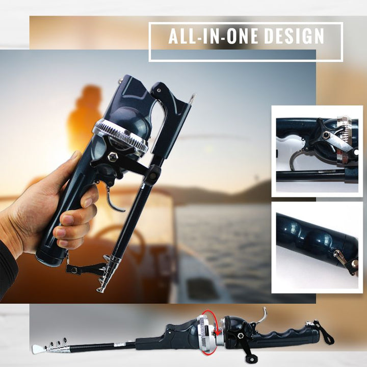 Canne à pêche télescopique compacte, idéale pour la pêche en voyage et loisir. Équipement portable et facile.