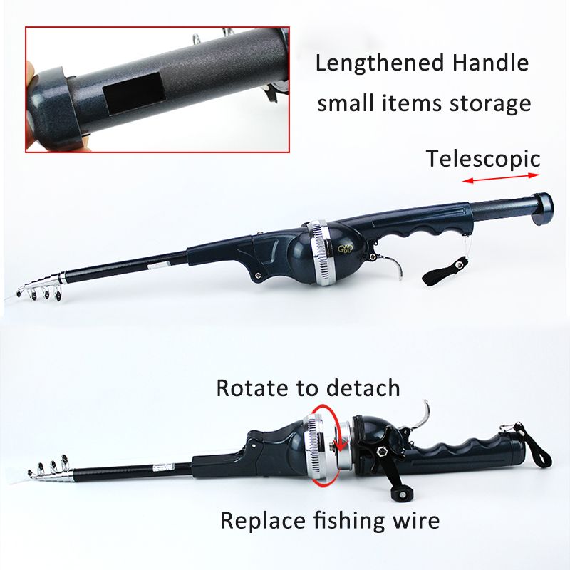 Canne à pêche télescopique pour la pêche en déplacement, design compact et performance fiable.
