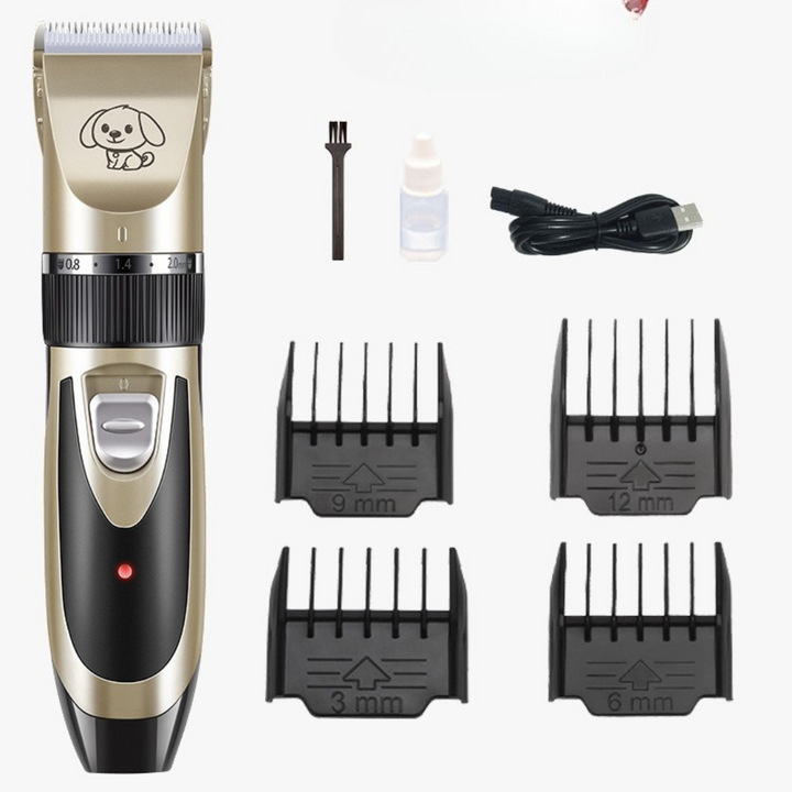 Tondeuse silencieuse ergonomique pour chien, avec peignes réglables. Confort optimal pour le toilettage canin.