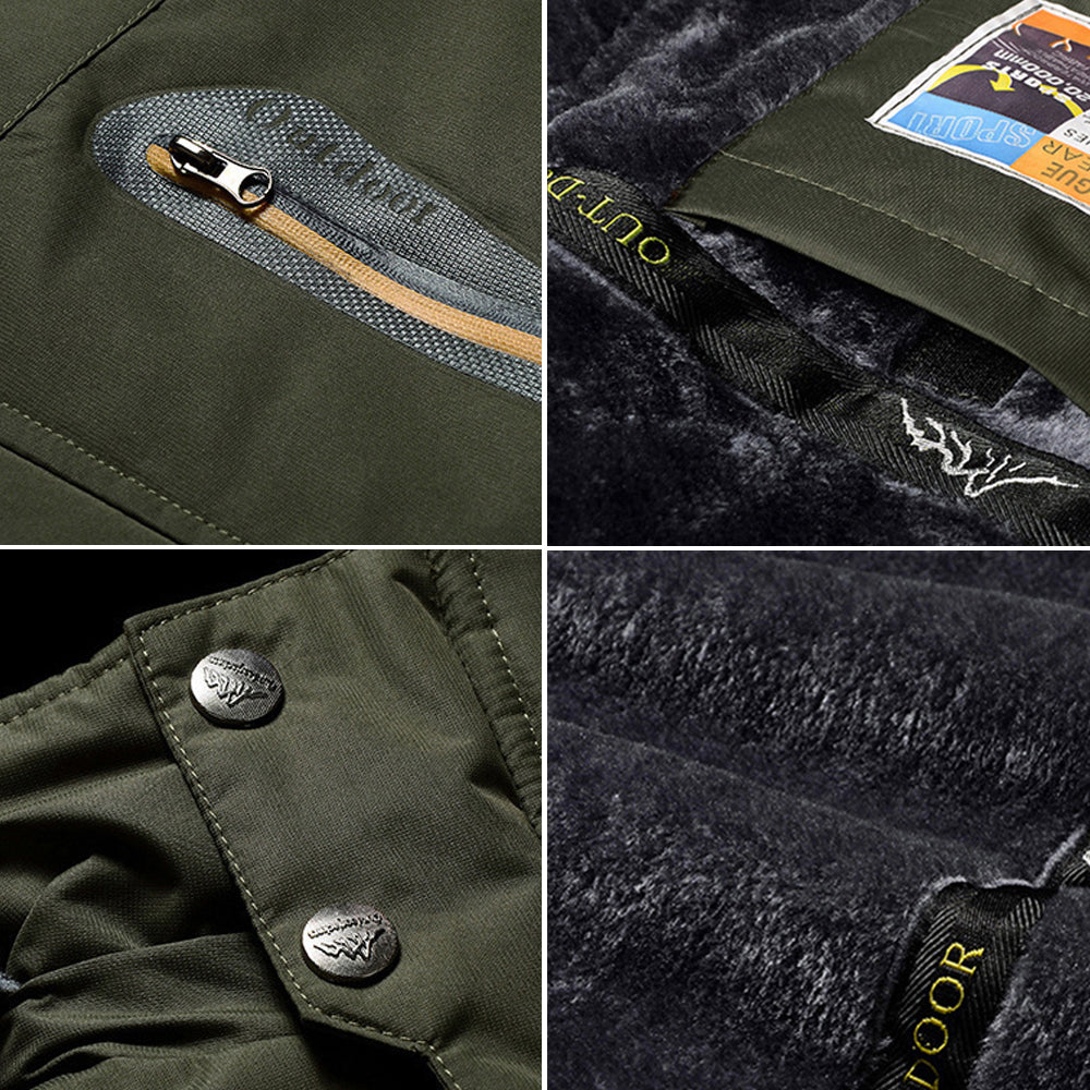 Vêtement homme chaud et déperlant, idéal pour l'extérieur. Blouson imperméable avec capuche pour l'hiver.