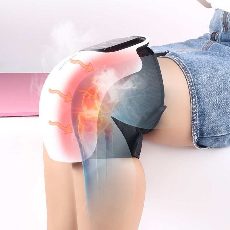 Solution sans fil pour genou: appareil de massage, thérapie chaleur, lumière rouge. Soulage efficacement les douleurs articulaires.