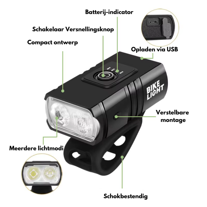 Faisceau lumineux puissant de l'éclairage vélo LED 1000 lumens, améliorant sécurité cyclisme de nuit.