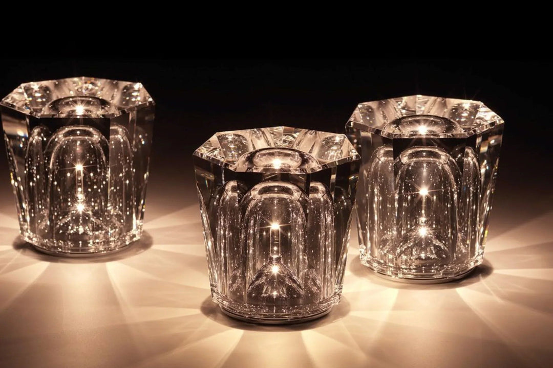 Lampe LED rechargeable, effet cristal, lumière d'ambiance pour salon, chambre, design luxe et sans fil.