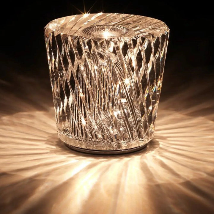 Lampe LED sans fil effet diamant, rechargeable, décorative pour salon, chambre, ambiance lumineuse luxe.