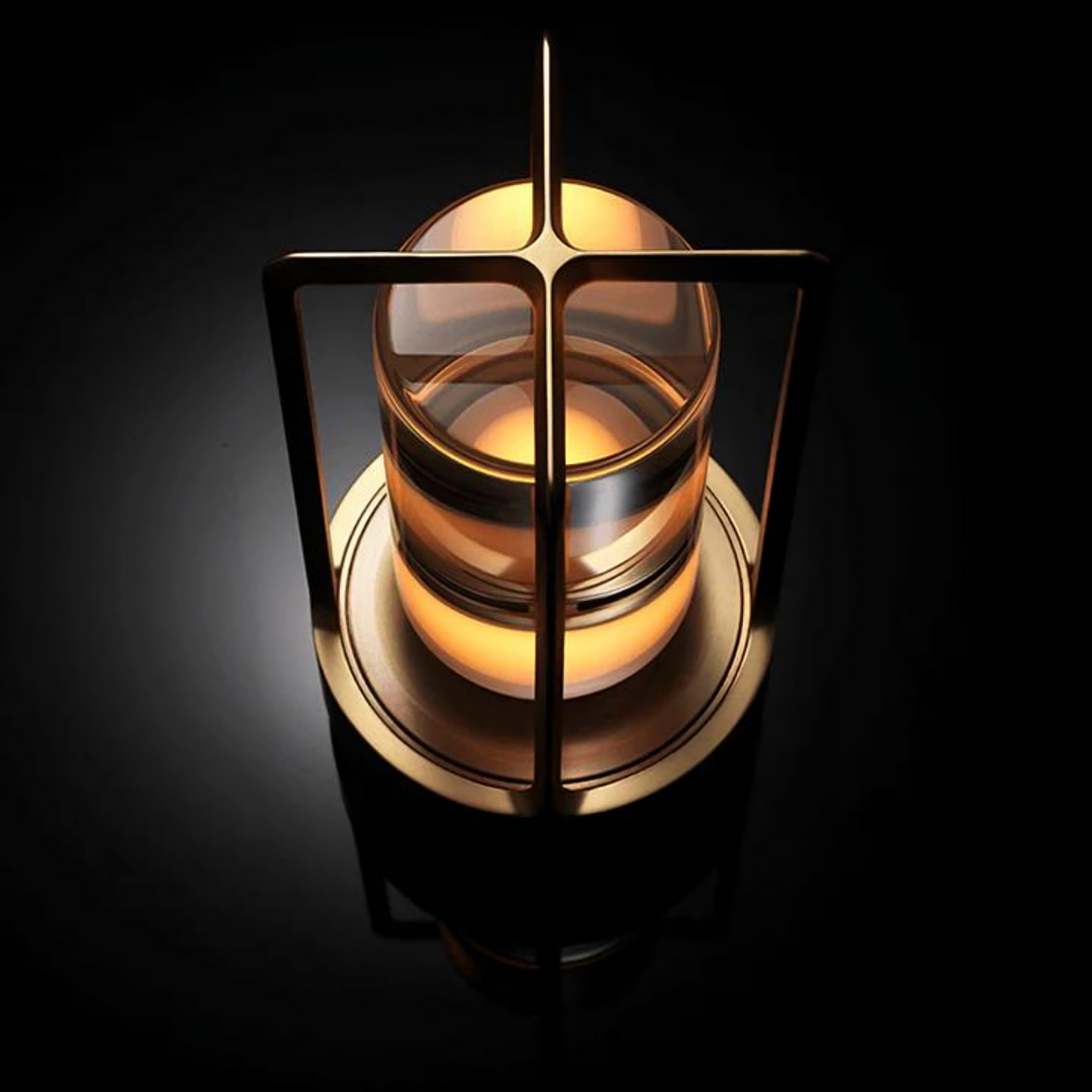 Lampe d'ambiance sans fil à LED en cristal, design cylindrique moderne pour une décoration chic.