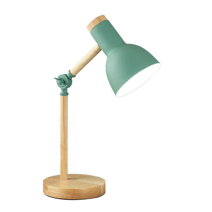 Luminaire de bureau en bois scandinave. Éclairage moderne et ajustable pour une meilleure concentration et lecture.