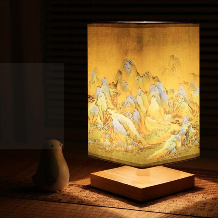 Lampe de table LED Japandi élégante, bois naturel, pour une décoration intérieure minimaliste et apaisante.
