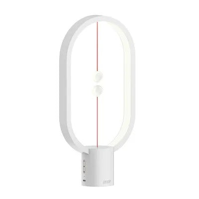 Lampe de table LED au design épuré avec interrupteur magnétique flottant, offrant une lumière douce pour bureau.