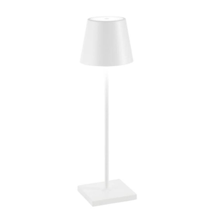 Lampe de table LED sans fil étanche, design moderne en aluminium, idéale intérieur/extérieur.