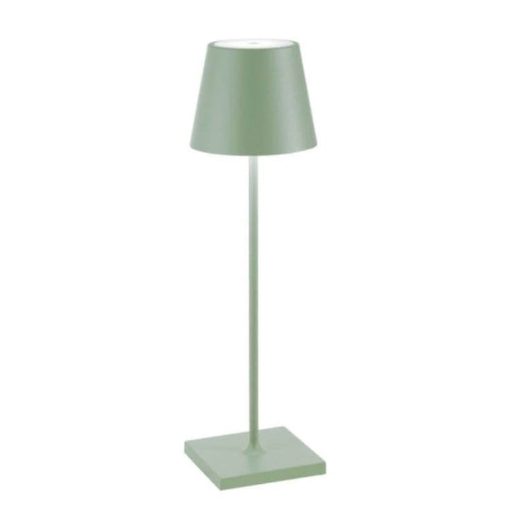 Lampe de table LED moderne en aluminium, design élégant, étanche, offre un éclairage d'ambiance sophistiqué.