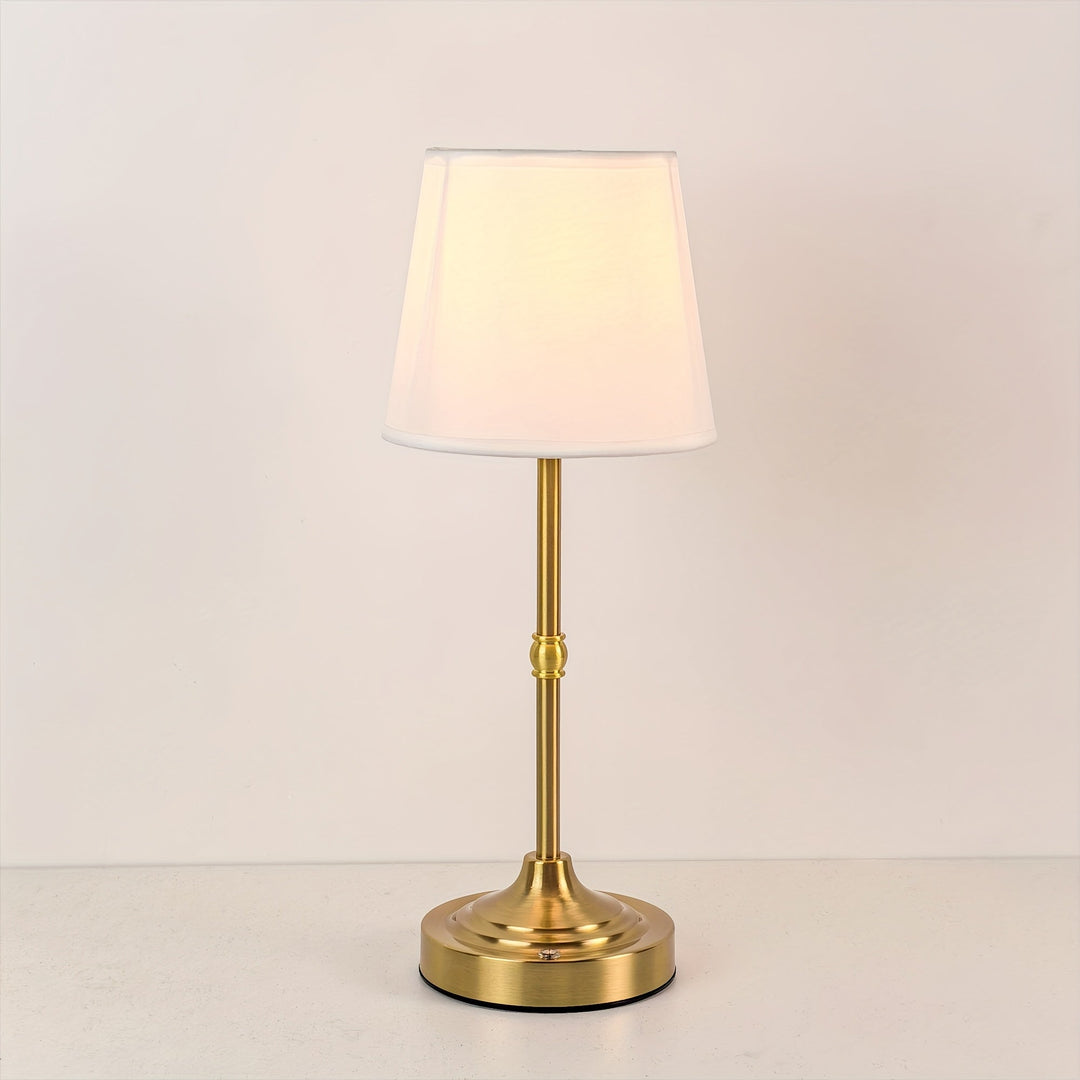 Lampe de table design en métal brossé, sans fil, rechargeable, parfait pour la décoration moderne du salon ou chambre.