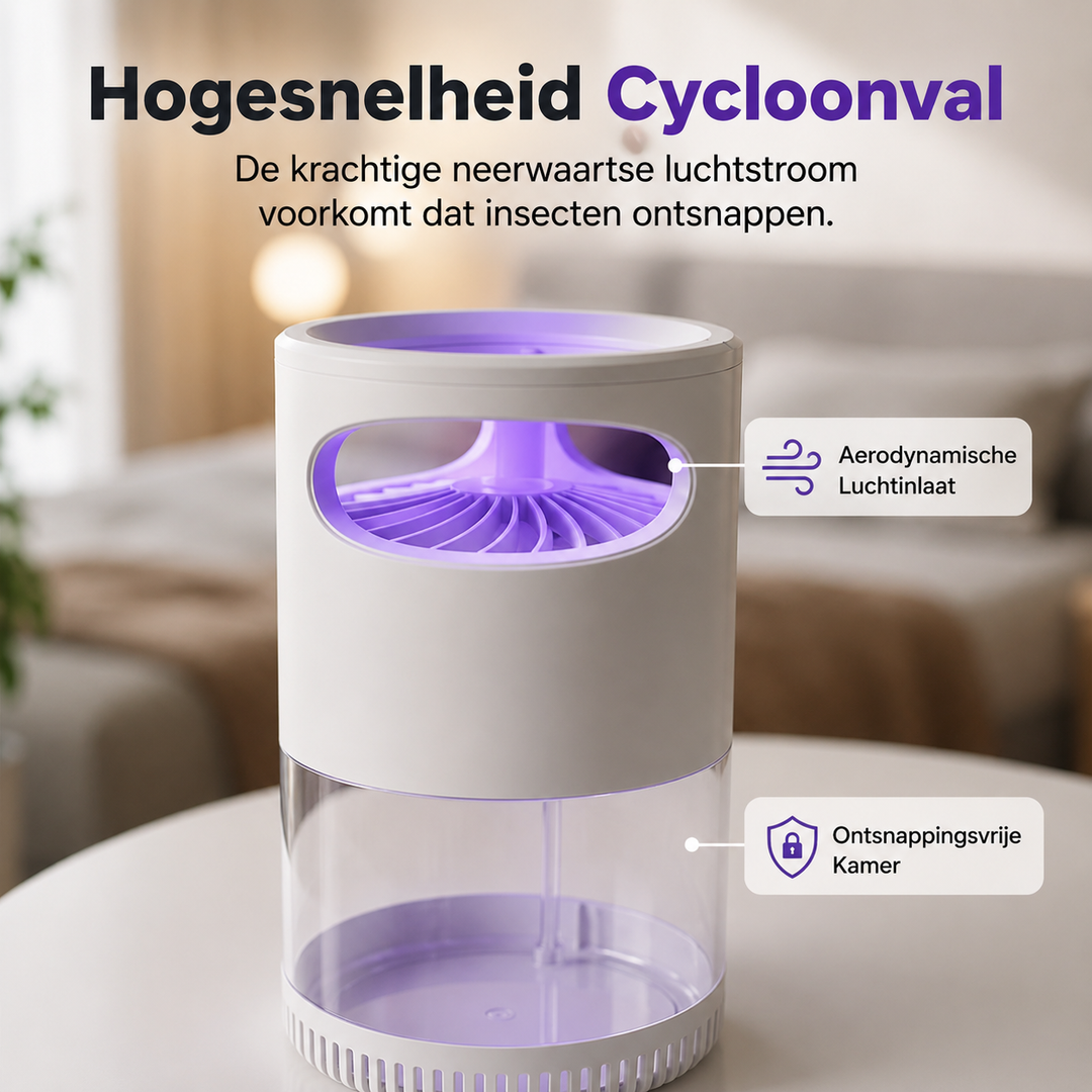 Éliminateur de moustiques UV sûr et silencieux, pour des nuits paisibles à l'intérieur comme à l'extérieur.