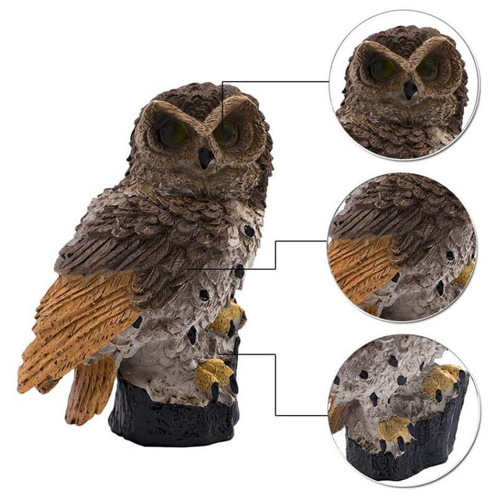 Décoration extérieure de jardin, lampe chouette solaire 45cm, apporte une lumière LED chaleureuse et unique.