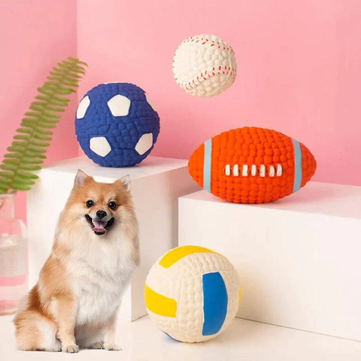 Jouet chien indestructible en latex pour mâcheurs, pour des heures de jeu intense.