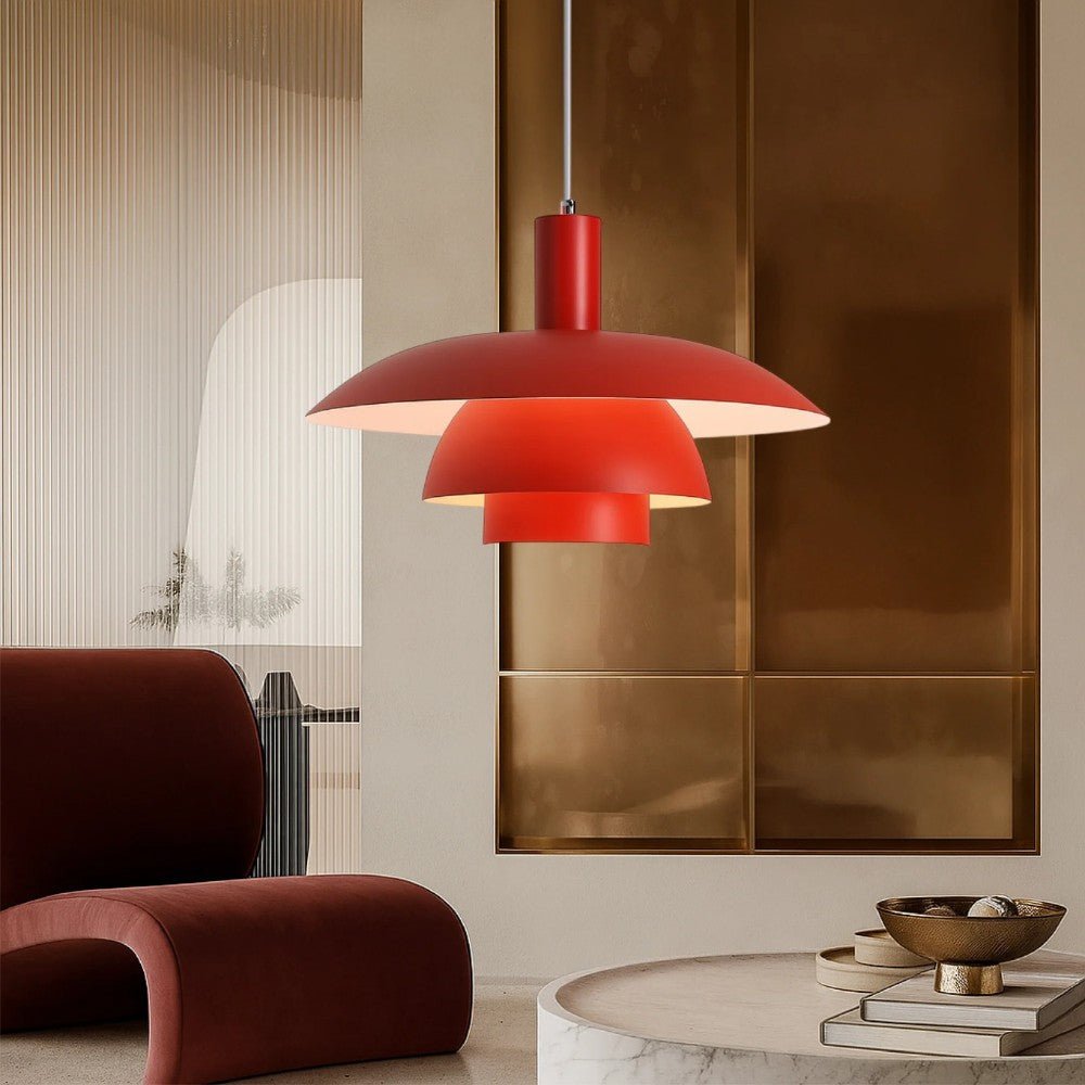 Design élégant: lustre suspension superposé, éclairage d'ambiance cuisine.