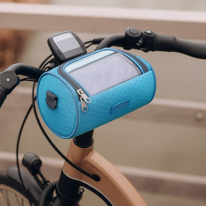 Accessoire vélo indispensable: sacoche guidon étanche pour smartphone, écran tactile sensible.