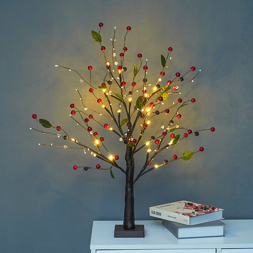 Arbre LED décoratif LumaSpring sans fil, design flexible, parfait pour créer une ambiance lumineuse unique.