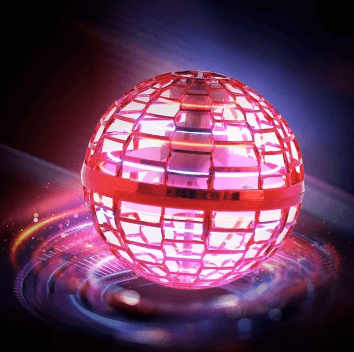 Balle boomerang lumineuse LED en plein vol, jouet interactif pour des heures de divertissement pour les enfants.