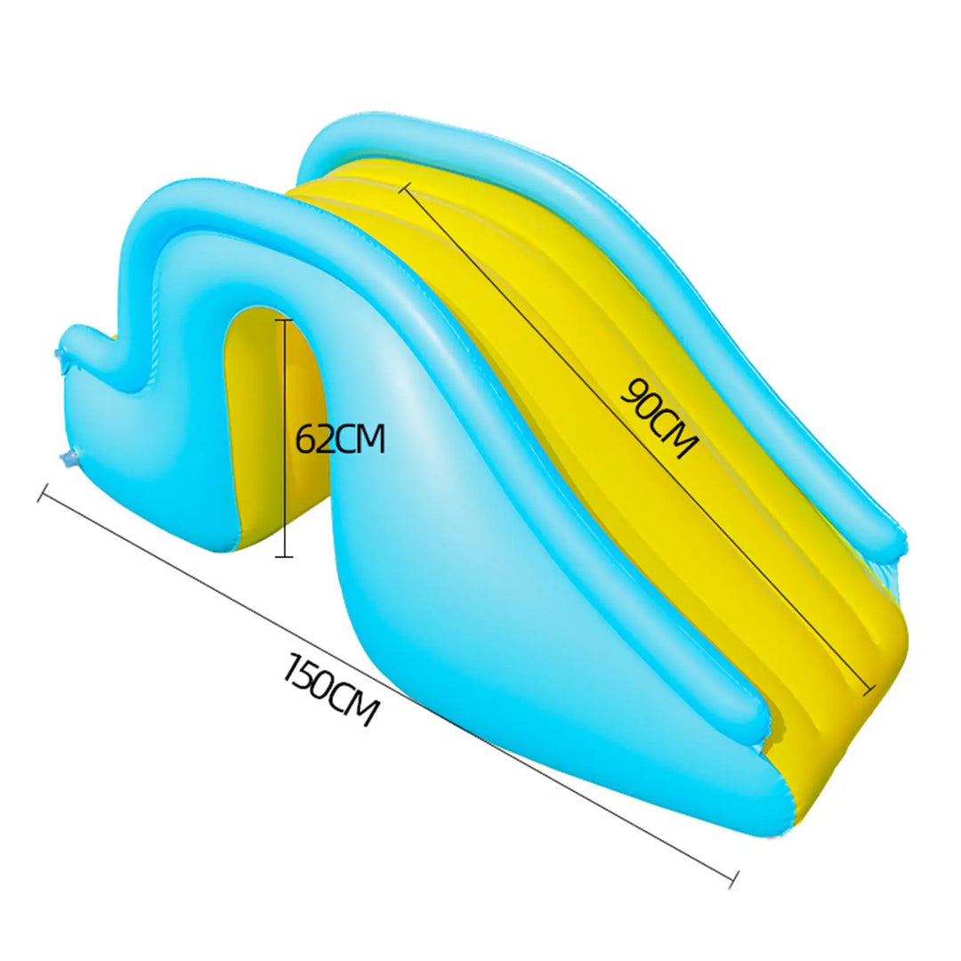 Article de jeu d'été pour enfants: toboggan gonflable robuste pour piscine ou activité extérieure.