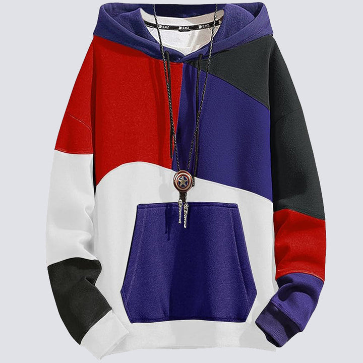 Sweat à capuche homme contemporain, couleurs éclatantes, idéal pour le style décontracté et la tenue quotidienne.