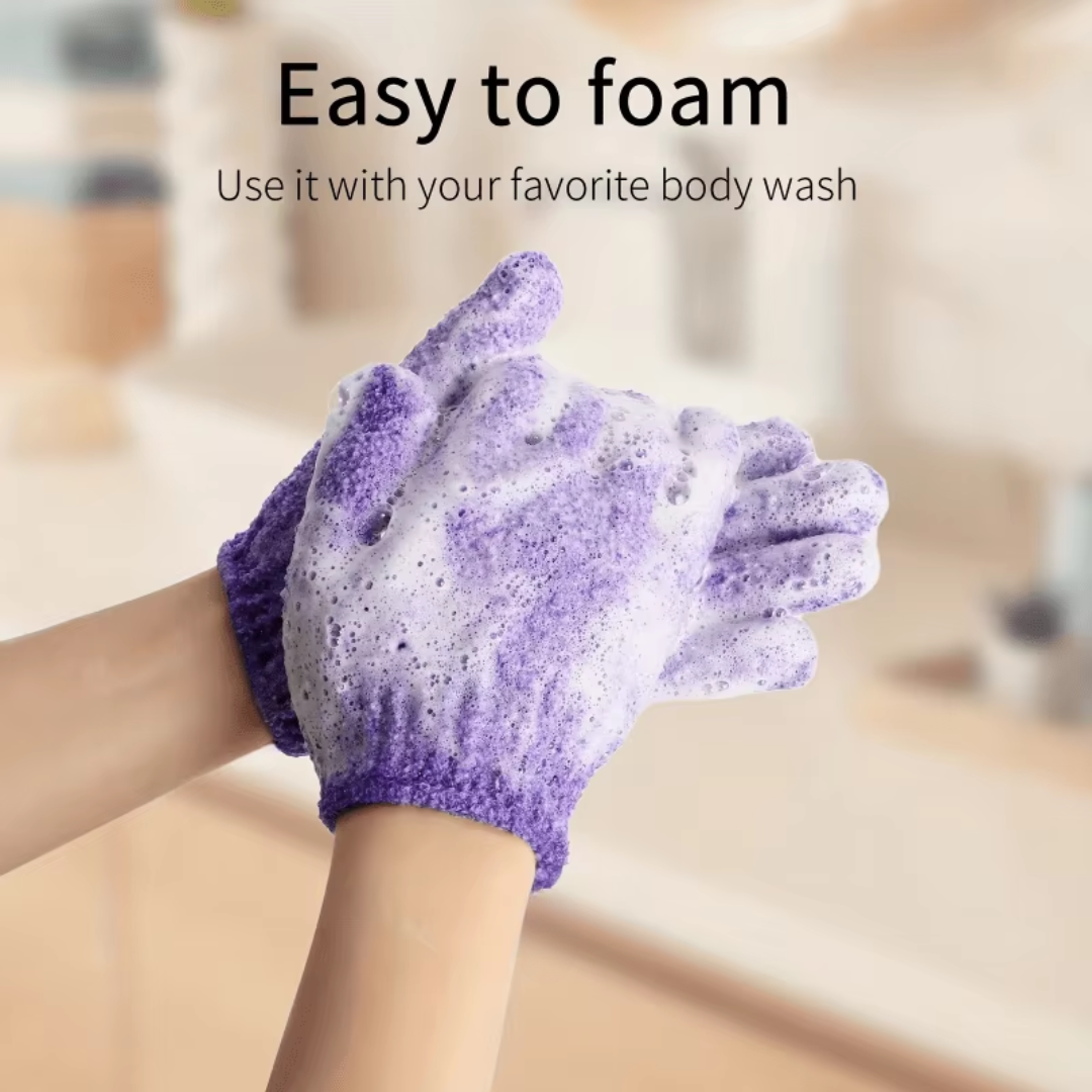 Offrez-vous un moment de beauté avec ces gants exfoliants pour un nettoyage en profondeur de la peau.